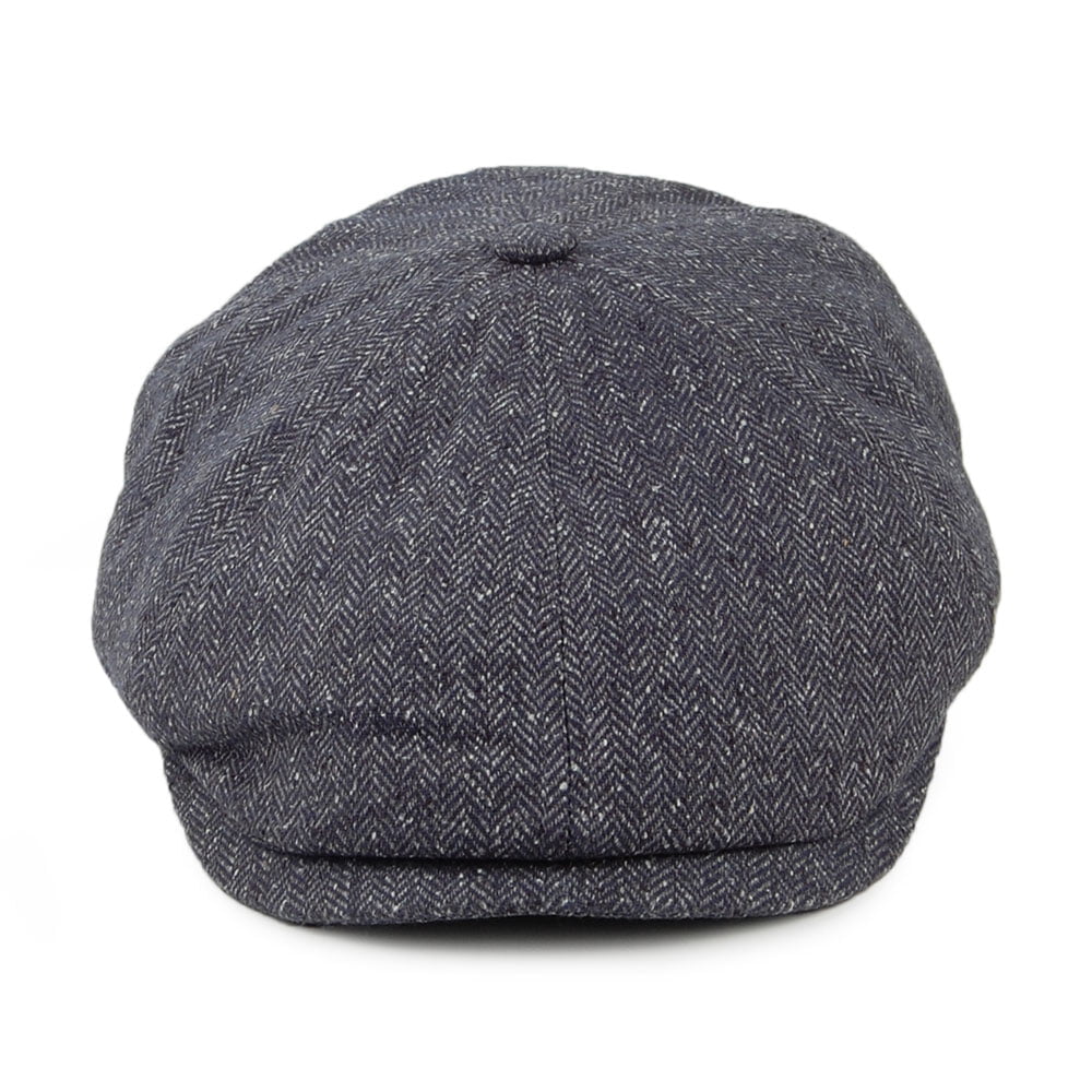 Casquette Gavroche en Soie Mélangée à Chevrons Hudson mélange de noirs FAILSWORTH