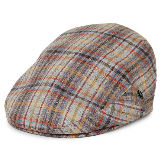 Casquette Plate en Lin et Soie à Carreaux multicolore CITY SPORT