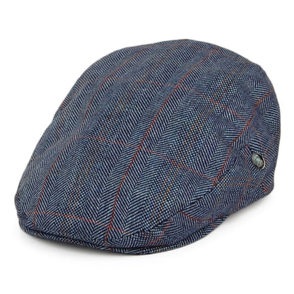 Casquette Plate à Carreaux en Pure Soie bleu marine CITY SPORT