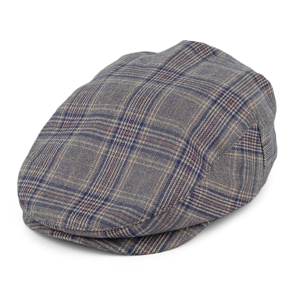 Casquette Plate à Carreaux Hooligan gris-bleu BRIXTON