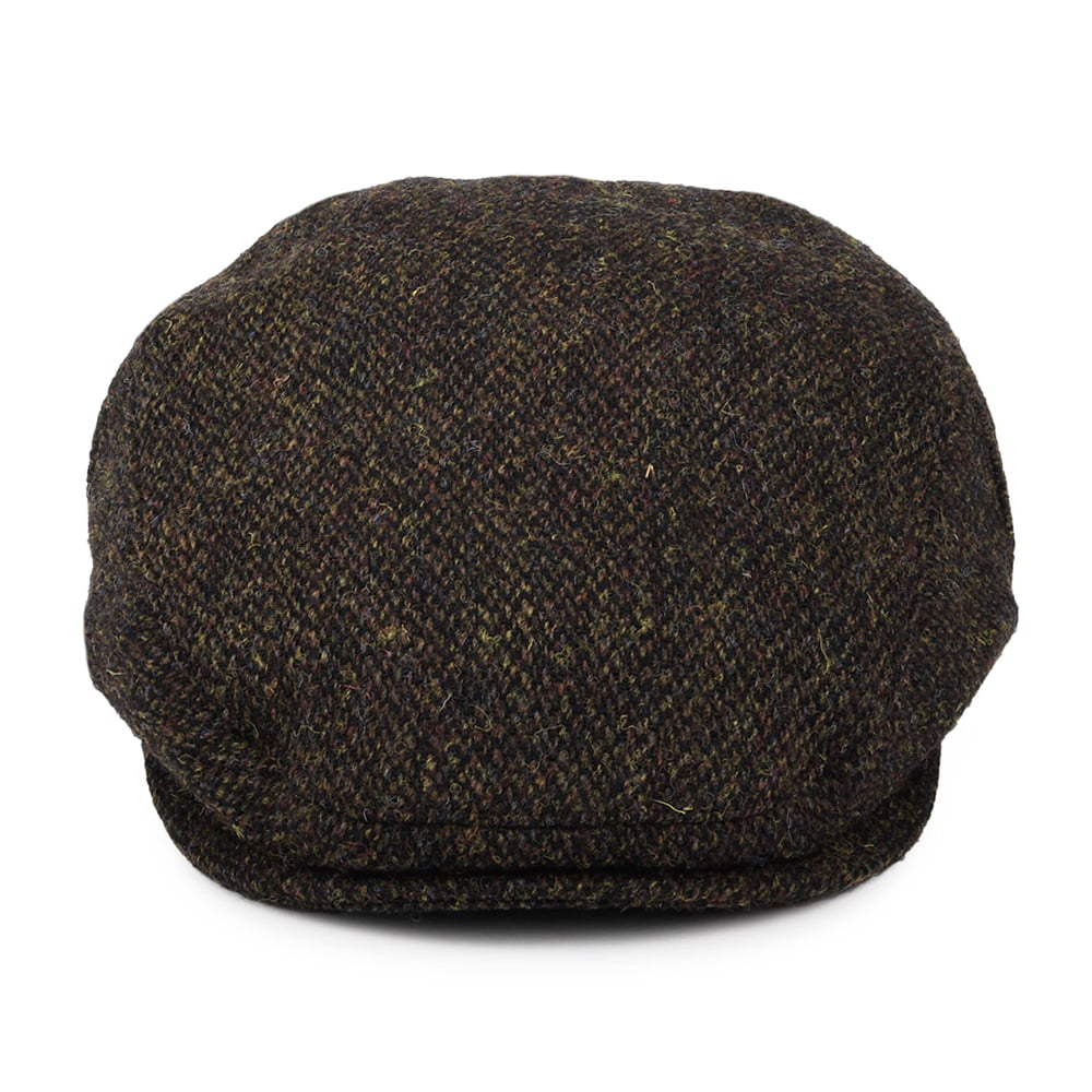 Casquette Plate en HARRIS TWEED Ferness mousse-marron JAXON & JAMES