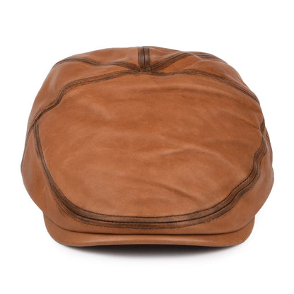 Casquette Plate en Cuir Glasby marron BAILEY