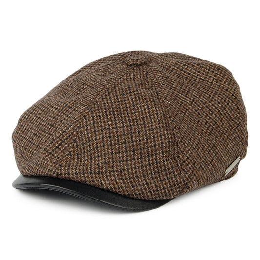 Casquette Gavroche Pied-de-Poule marron SEEBERGER