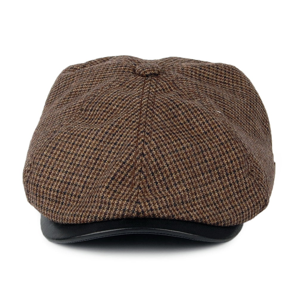 Casquette Gavroche Pied-de-Poule marron SEEBERGER