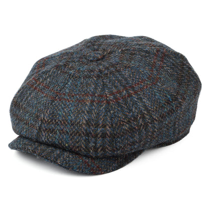 Casquette Gavroche en HARRIS TWEED Hatteras bleu-gris STETSON