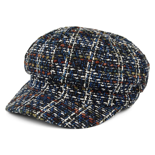 Casquette Gavroche en Tweed mélange de bleus WHITELEY