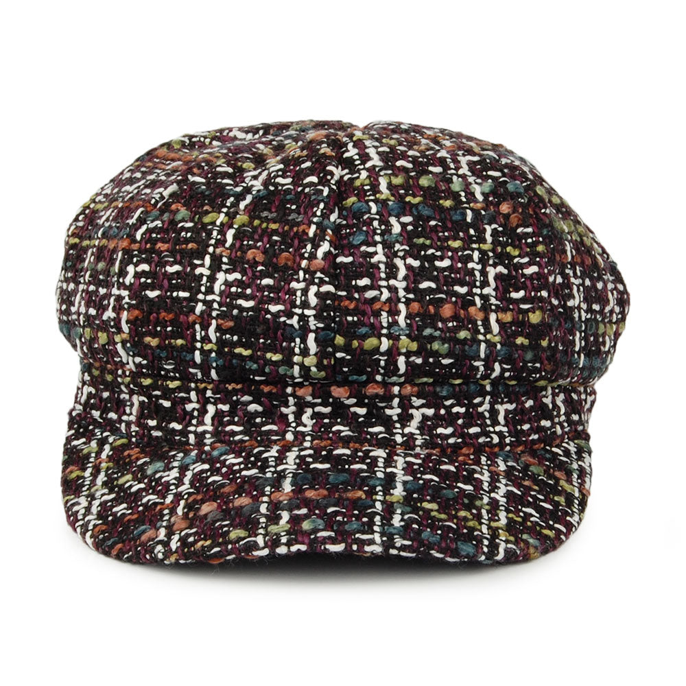 Casquette Gavroche en Tweed mélange de violet WHITELEY