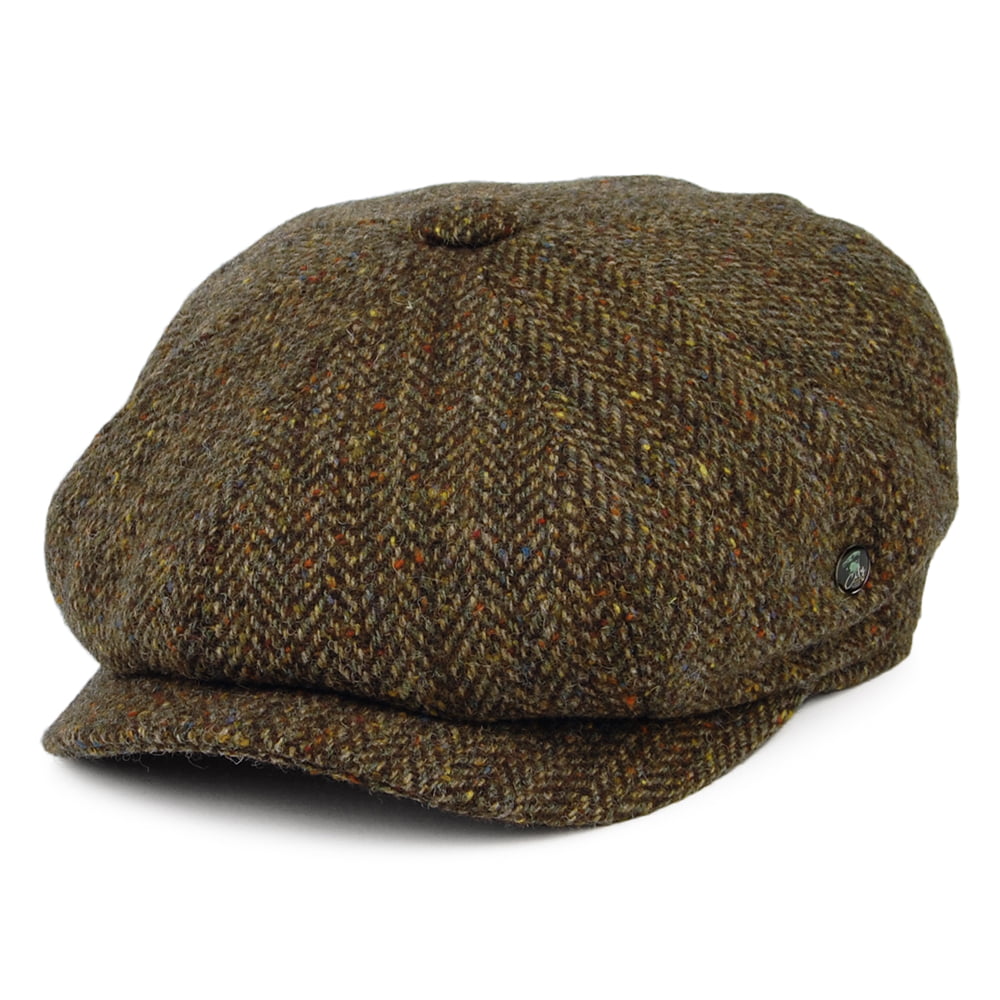 Casquette Gavroche en Tweed du Donegal Calotte Profonde Shannon mousse CITY SPORT