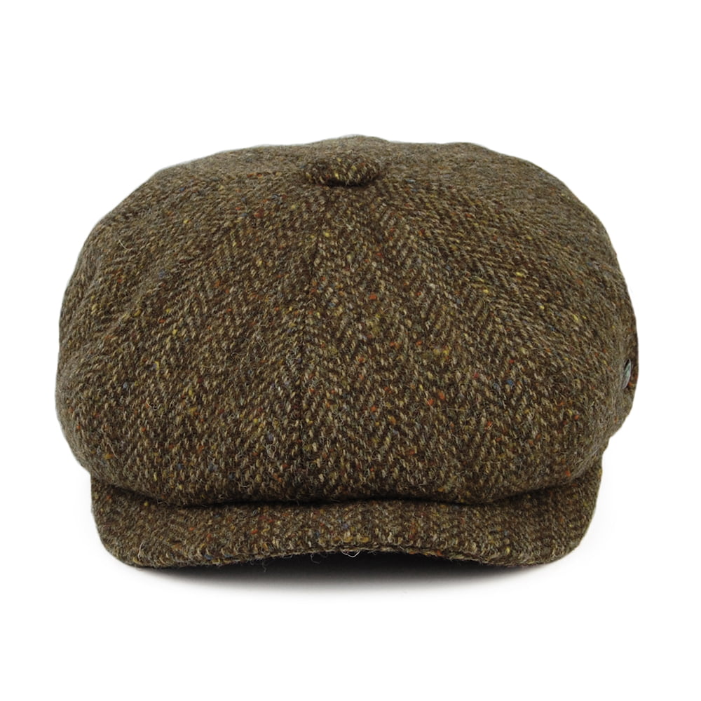 Casquette Gavroche en Tweed du Donegal Calotte Profonde Shannon mousse CITY SPORT