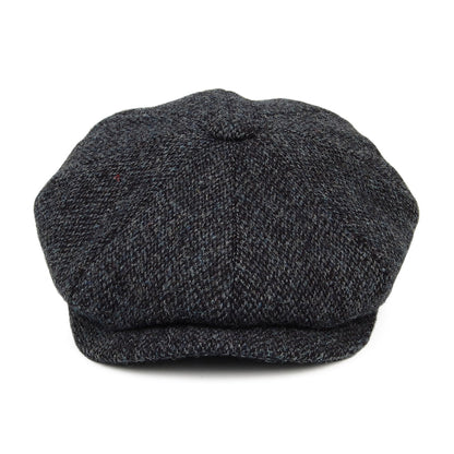 Casquette Gavroche en HARRIS TWEED Chiné Calotte Profonde bleu marine CITY SPORT
