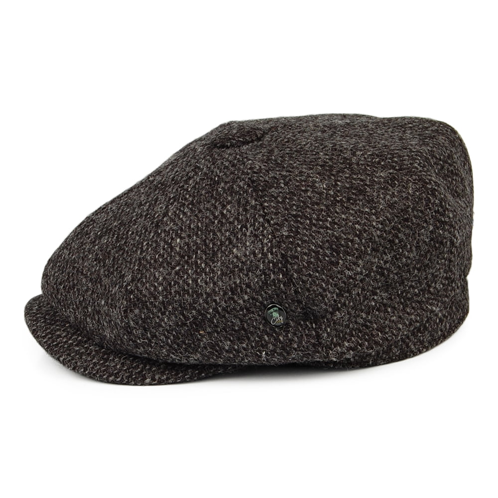 Casquette Gavroche en HARRIS TWEED Chiné Calotte Profonde anthracite CITY SPORT