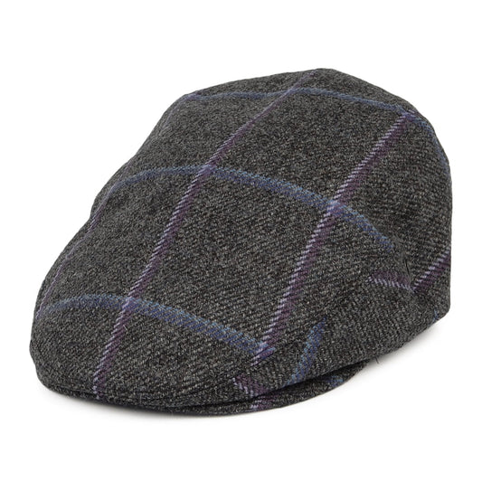 Casquette Plate en Laine Vierge Anglaise à Carreaux anthracite CITY SPORT