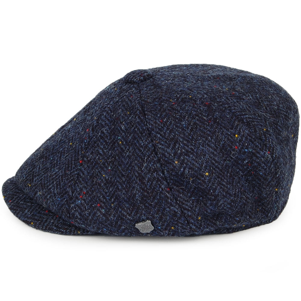 Casquette Gavroche en HARRIS TWEED Carloway bleu marine FAILSWORTH