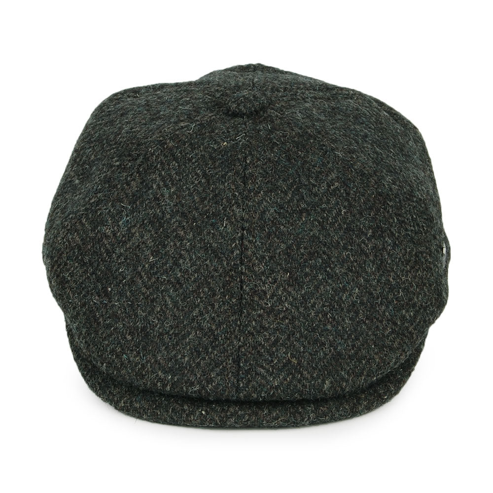 Casquette Gavroche en HARRIS TWEED à Chevrons Hudson olive FAILSWORTH