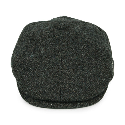 Casquette Gavroche en HARRIS TWEED à Chevrons Hudson olive FAILSWORTH