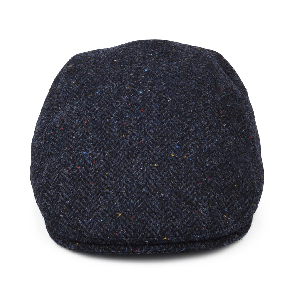 Casquette Plate en HARRIS TWEED à Protège-Oreilles Oban bleu marine FAILSWORTH