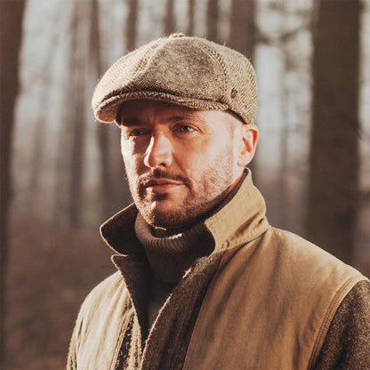 Casquette Gavroche en Tweed du Donegal Wexford marron FAILSWORTH