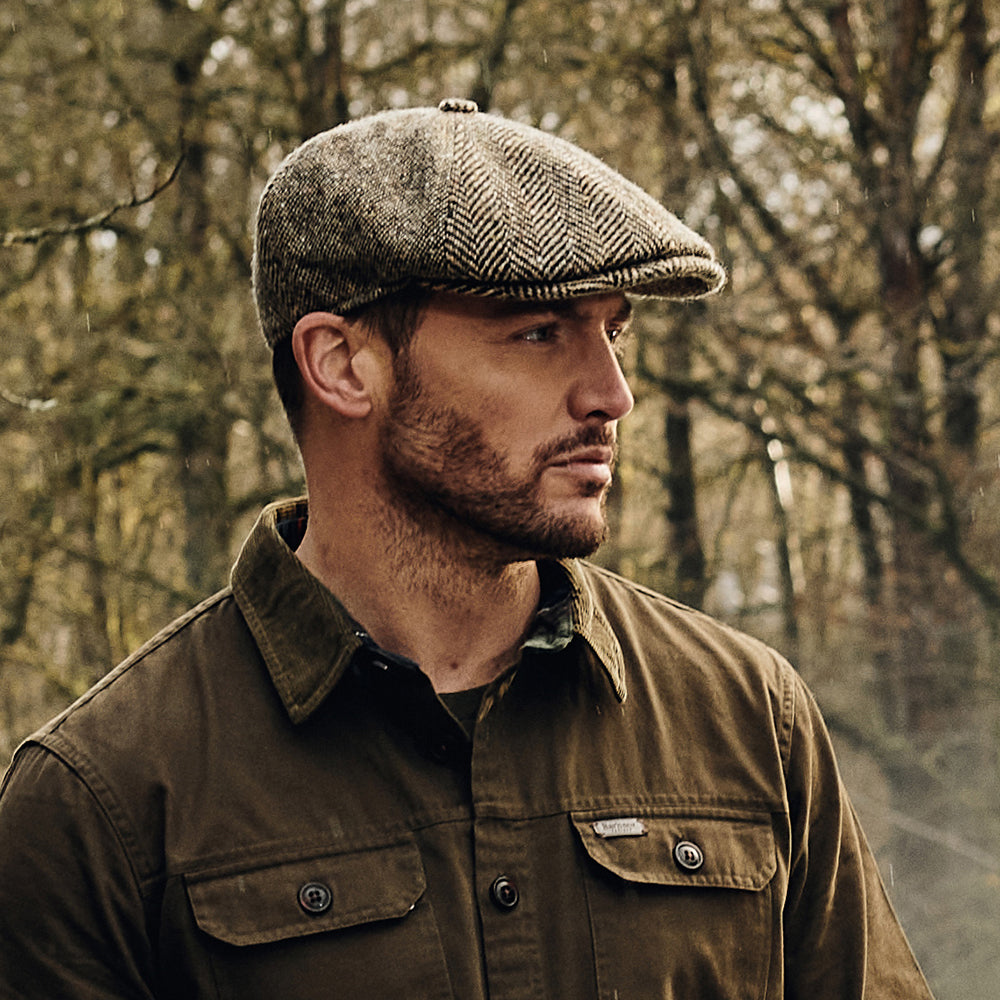 Casquette Gavroche en Tweed du Donegal Wexford marron FAILSWORTH