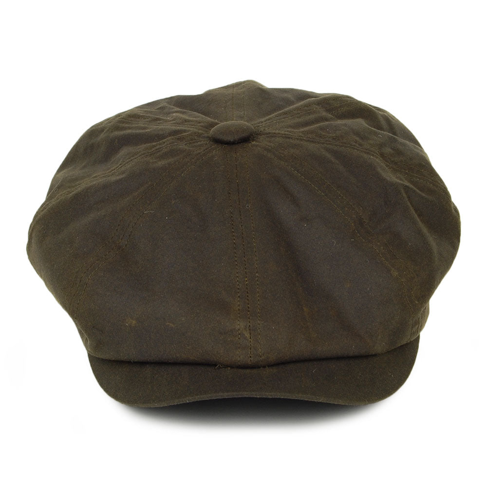 Casquette Gavroche en Coton Ciré Britannique Alfie olive FAILSWORTH