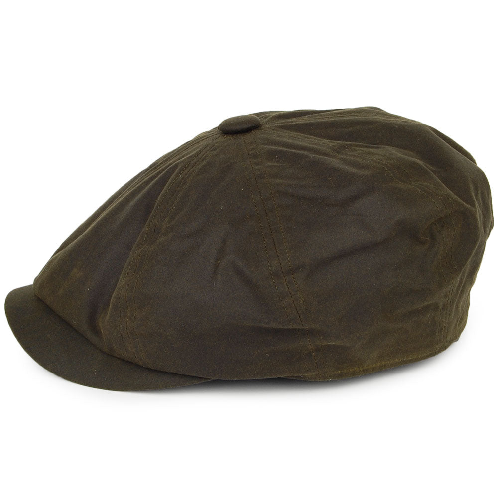 Casquette Gavroche en Coton Ciré Britannique Alfie olive FAILSWORTH