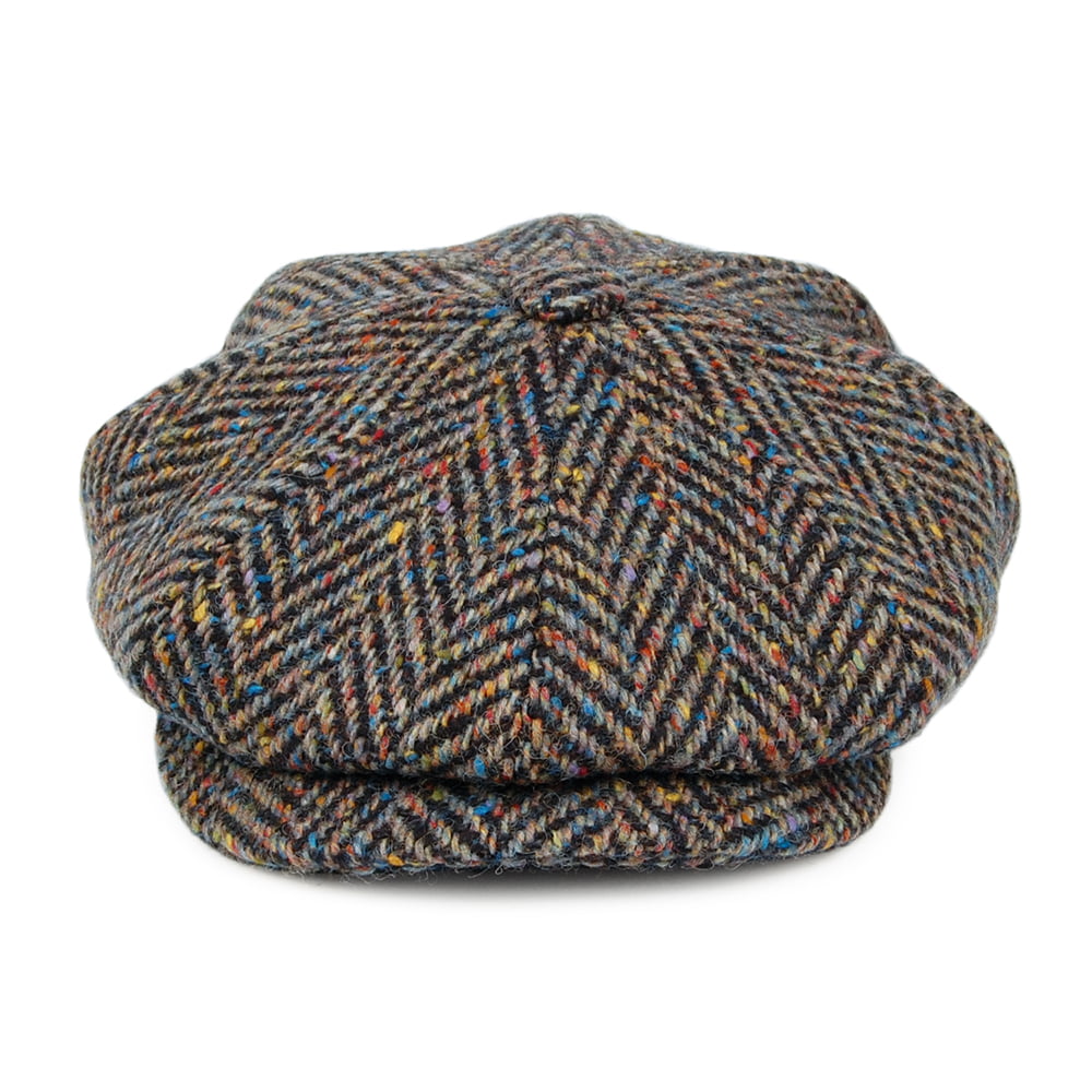 Casquette Gavroche en Tweed du Donegal à Chevrons foncé multi CITY SPORT