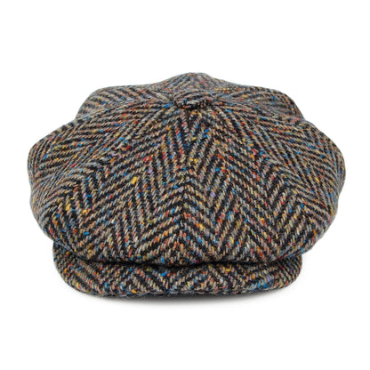 Casquette Gavroche en Tweed du Donegal à Chevrons foncé multi CITY SPORT