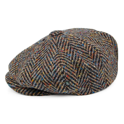 Casquette Gavroche en Tweed du Donegal à Chevrons foncé multi CITY SPORT