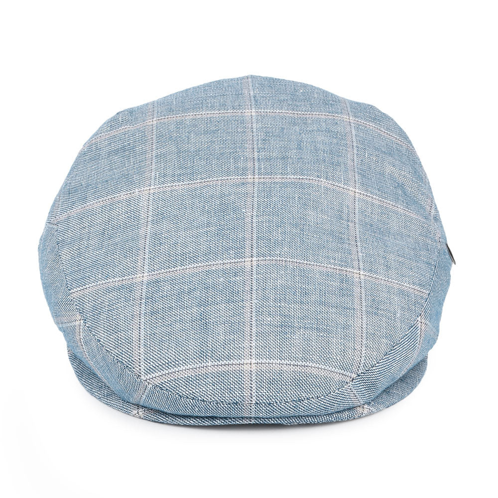 Casquette Plate en Lin à Carreaux bleu CITY SPORT