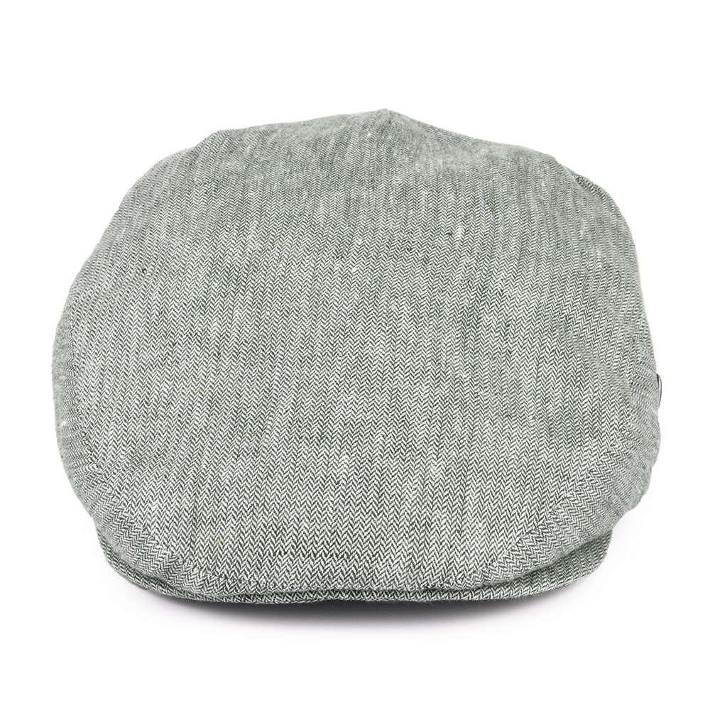 Casquette Plate en Lin à Petits Chevrons forêt CITY SPORT