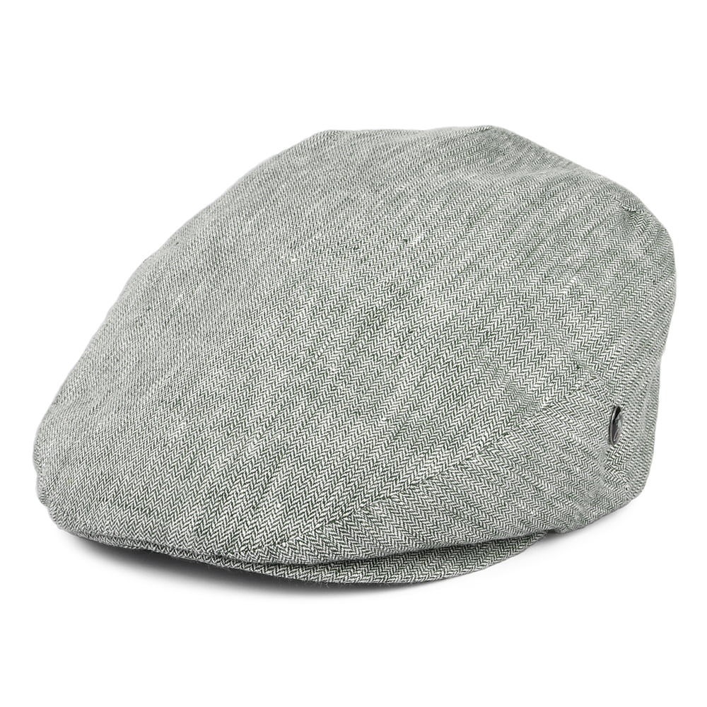 Casquette Plate en Lin à Petits Chevrons forêt CITY SPORT