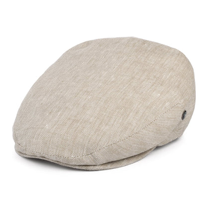Casquette Plate en Lin à Micro Chevrons beige sable CITY SPORT