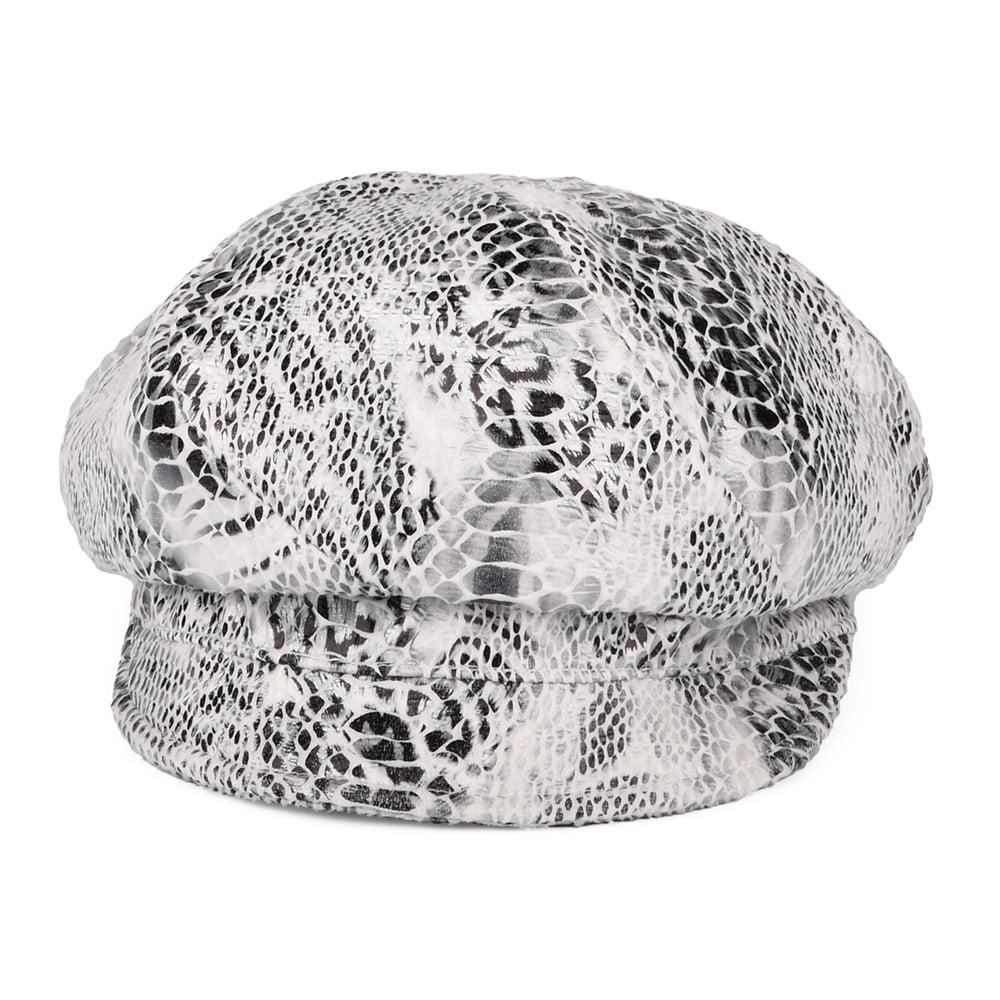 Casquette Gavroche à Imprimé Serpent blanc SEEBERGER
