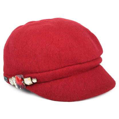 Casquette Gavroche Rhinestone rouge BETMAR
