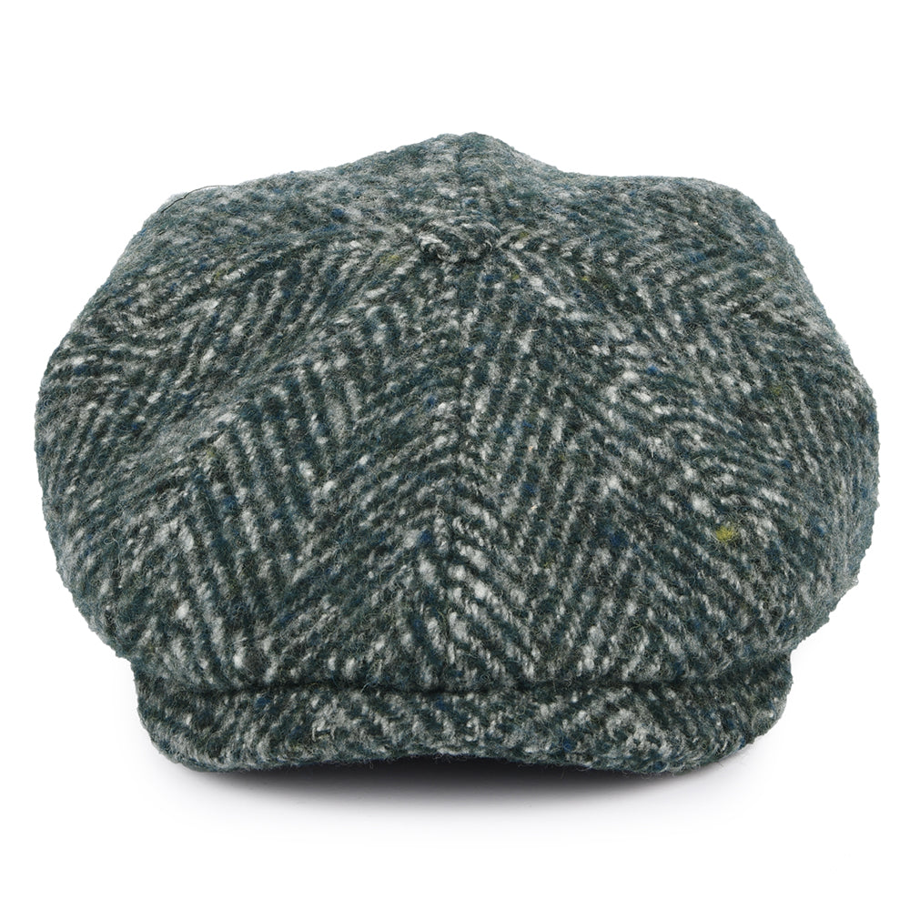 Casquette Gavroche en Laine Vierge à Chevrons Hatteras mélange de verts STETSON