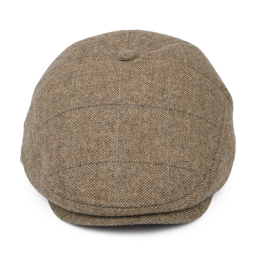 Casquette Plate à Carreaux et Chevrons Surr marron clair BARTS