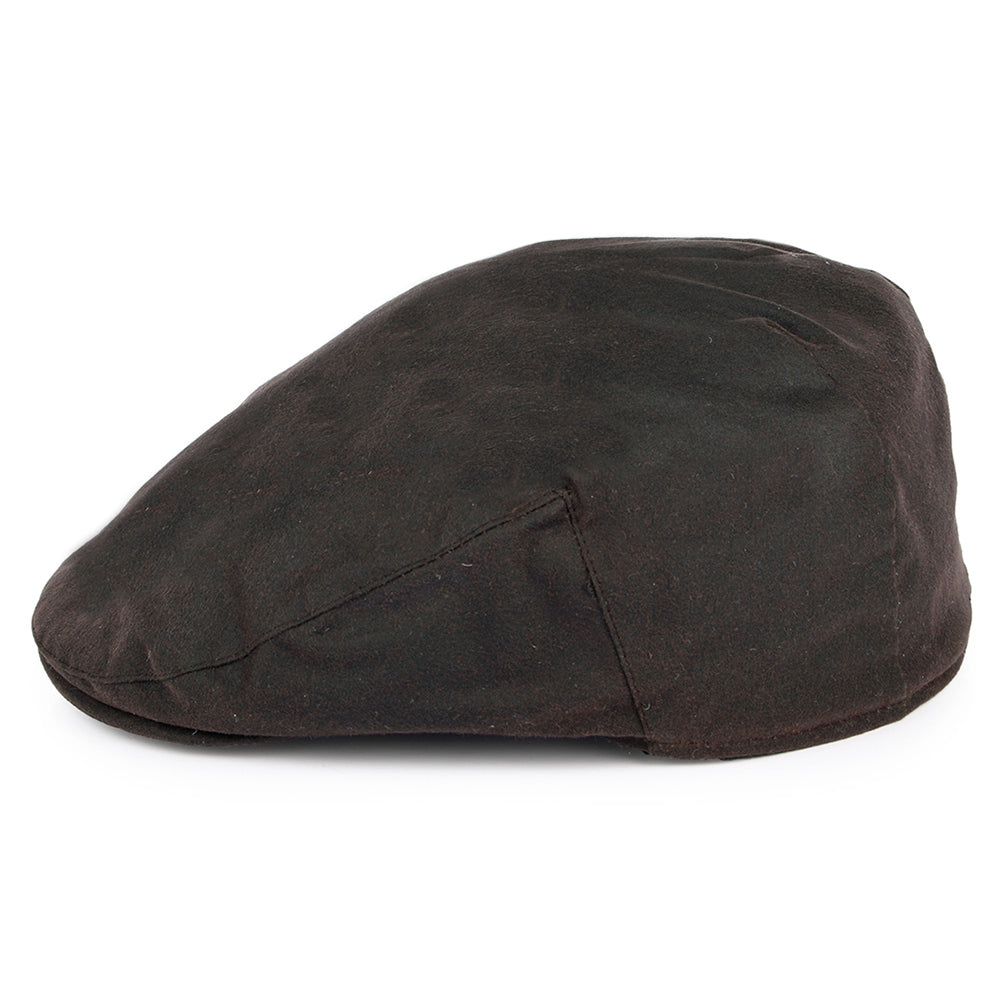 Casquette Plate en Coton Ciré Britannique marron FAILSWORTH