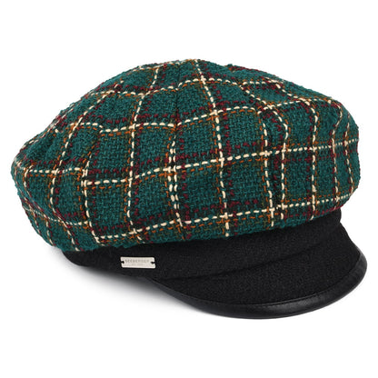 Casquette Gavroche à Carreaux pétrole-noir SEEBERGER