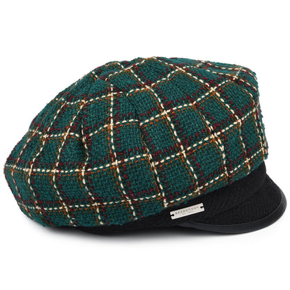 Casquette Gavroche à Carreaux pétrole-noir SEEBERGER