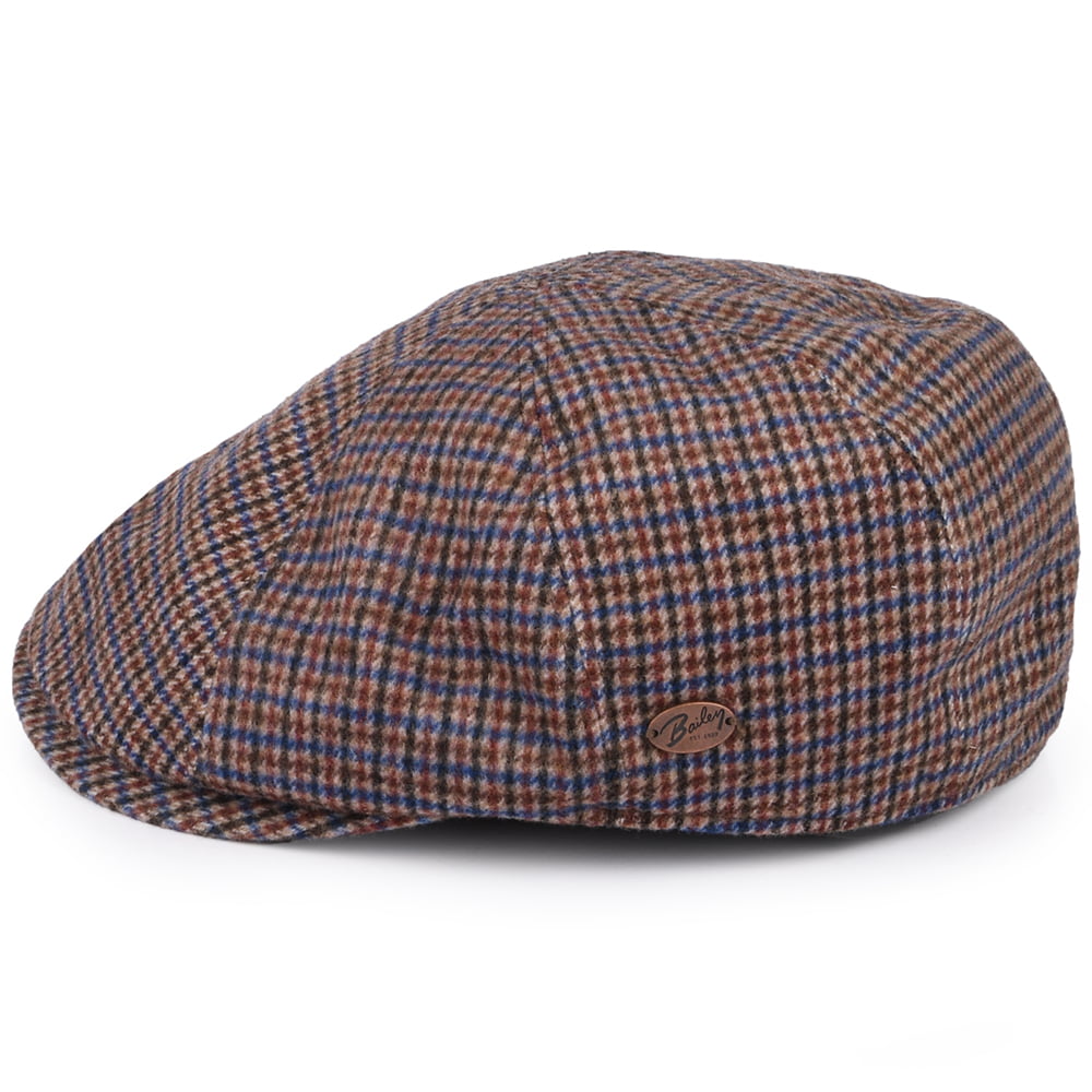 Casquette Gavroche en Laine Mélangée Pied-de-Poule Finnegan ocre BAILEY