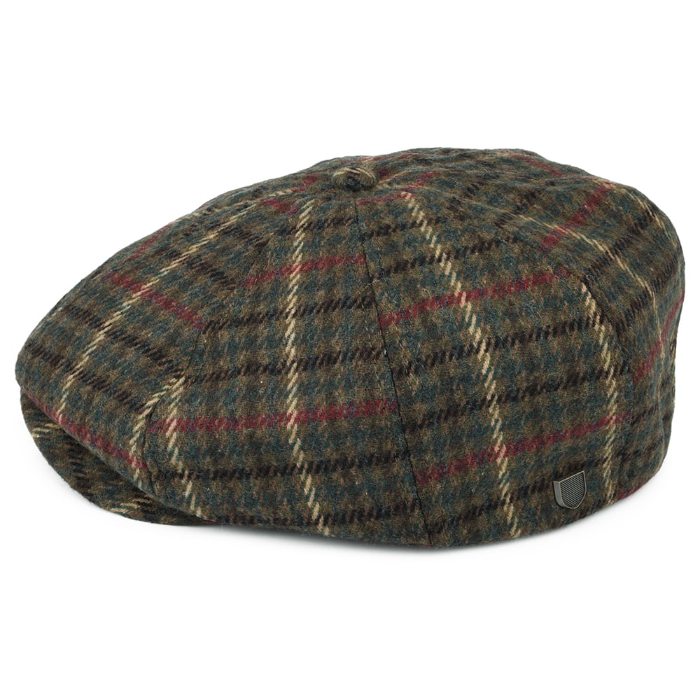 Casquette Gavroche à Carreaux Brood olive-mousse BRIXTON