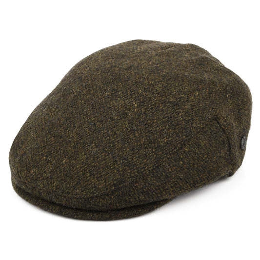 Casquette Plate en Tweed du Donegal Arranmore mousse-marron JAXON & JAMES