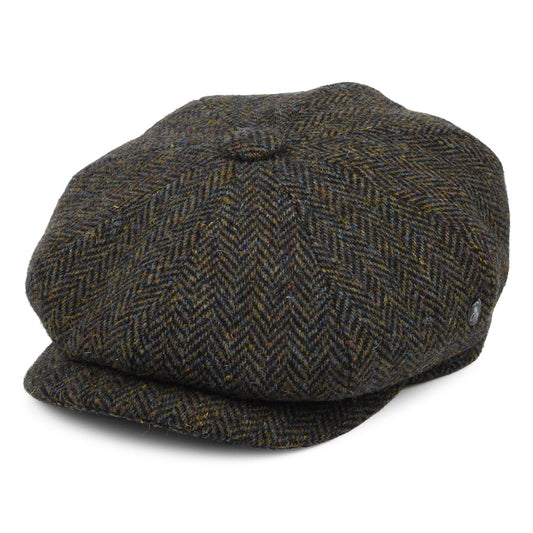 Casquette Gavroche en HARRIS TWEED Chiné Calotte Profonde forêt-bleu marine CITY SPORT