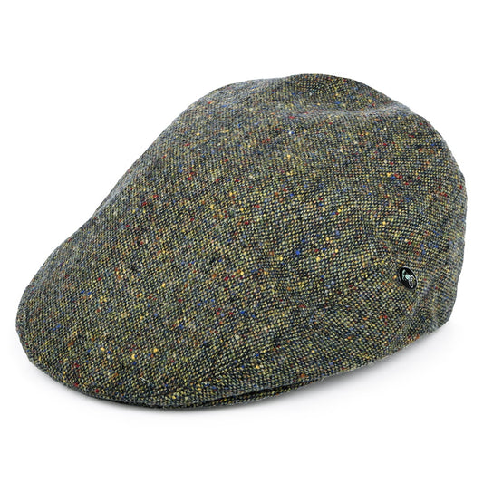 Casquette Plate en Tweed du Donegal Chiné vert CITY SPORT