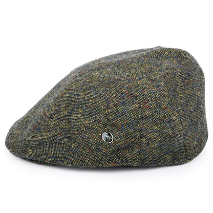 Casquette Plate en Tweed du Donegal Chiné vert CITY SPORT