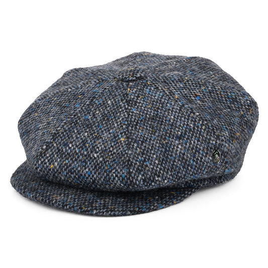 Casquette Gavroche en Tweed du Donegal Chiné bleu CITY SPORT