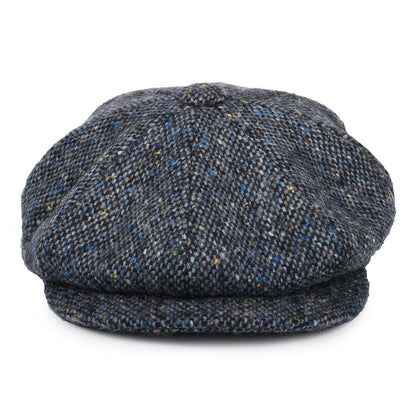 Casquette Gavroche en Tweed du Donegal Chiné bleu CITY SPORT