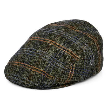 Casquette Plate en Laine Vierge à Carreaux et Chevrons beige sable-noir-multi CITY SPORT