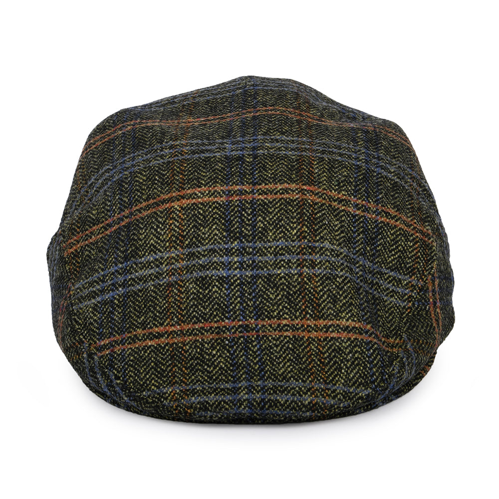 Casquette Plate en Laine Vierge à Carreaux et Chevrons beige sable-noir-multi CITY SPORT
