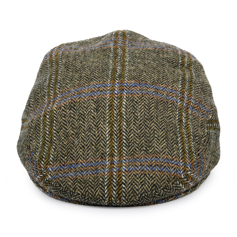 Casquette Plate en Laine Vierge à Carreaux et Chevrons beige sable-noir CITY SPORT