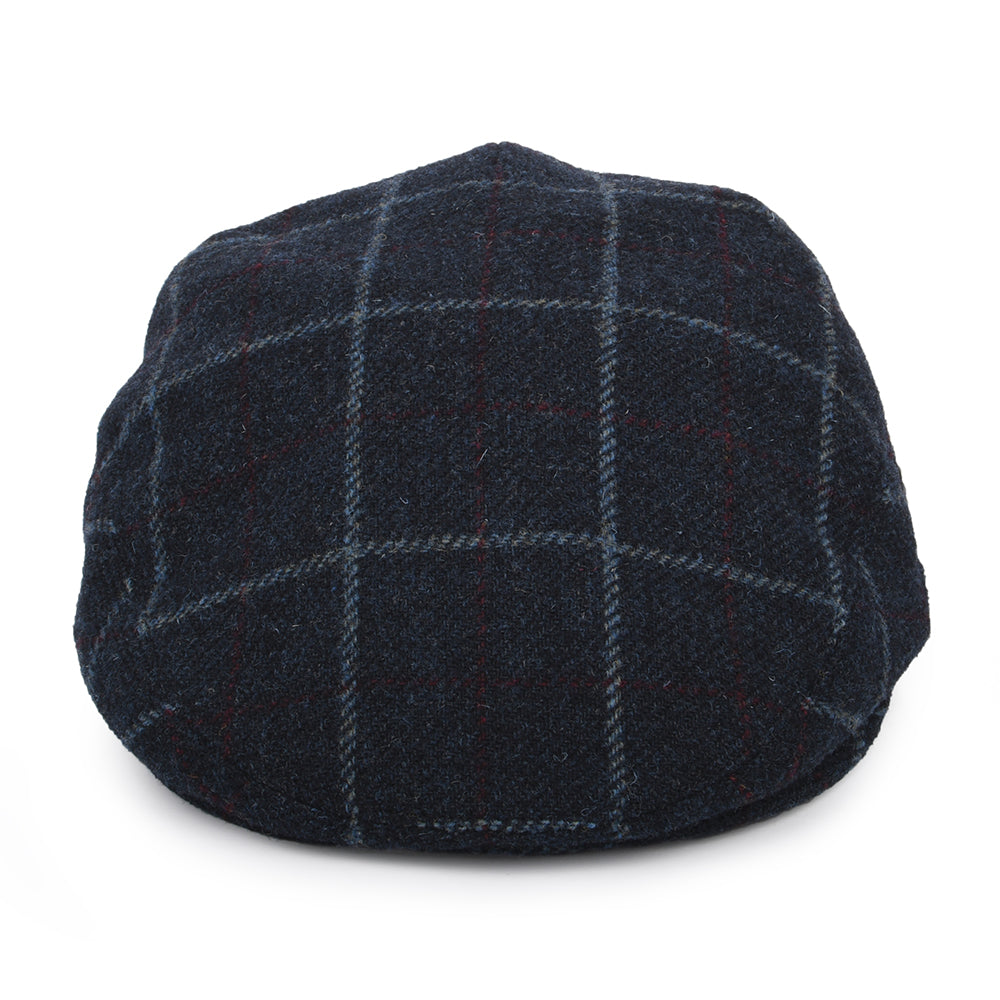 Casquette Plate en Laine Vierge à Carreaux bleu marine CITY SPORT OLD